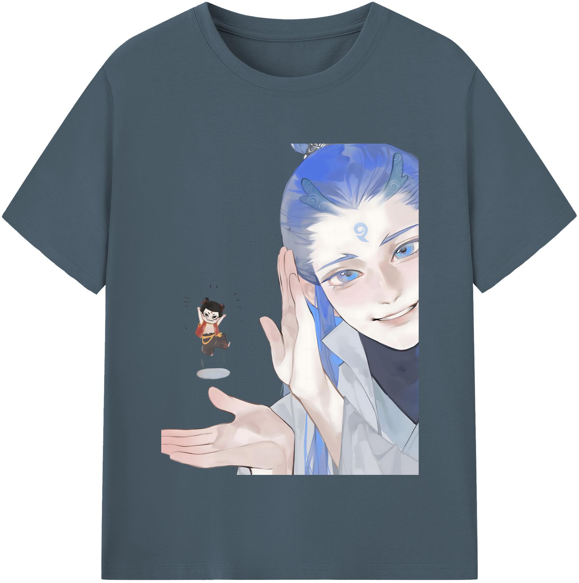 （画像用） Ne Zha 2 ナタ 魔童の大暴れ 綿100％半袖Tシャツ（フロントプリント）